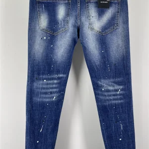 2025 autunno e inverno nuova moda uomo lavato casual blu scuro slim moda uomo jeans tutto-fiammifero 1