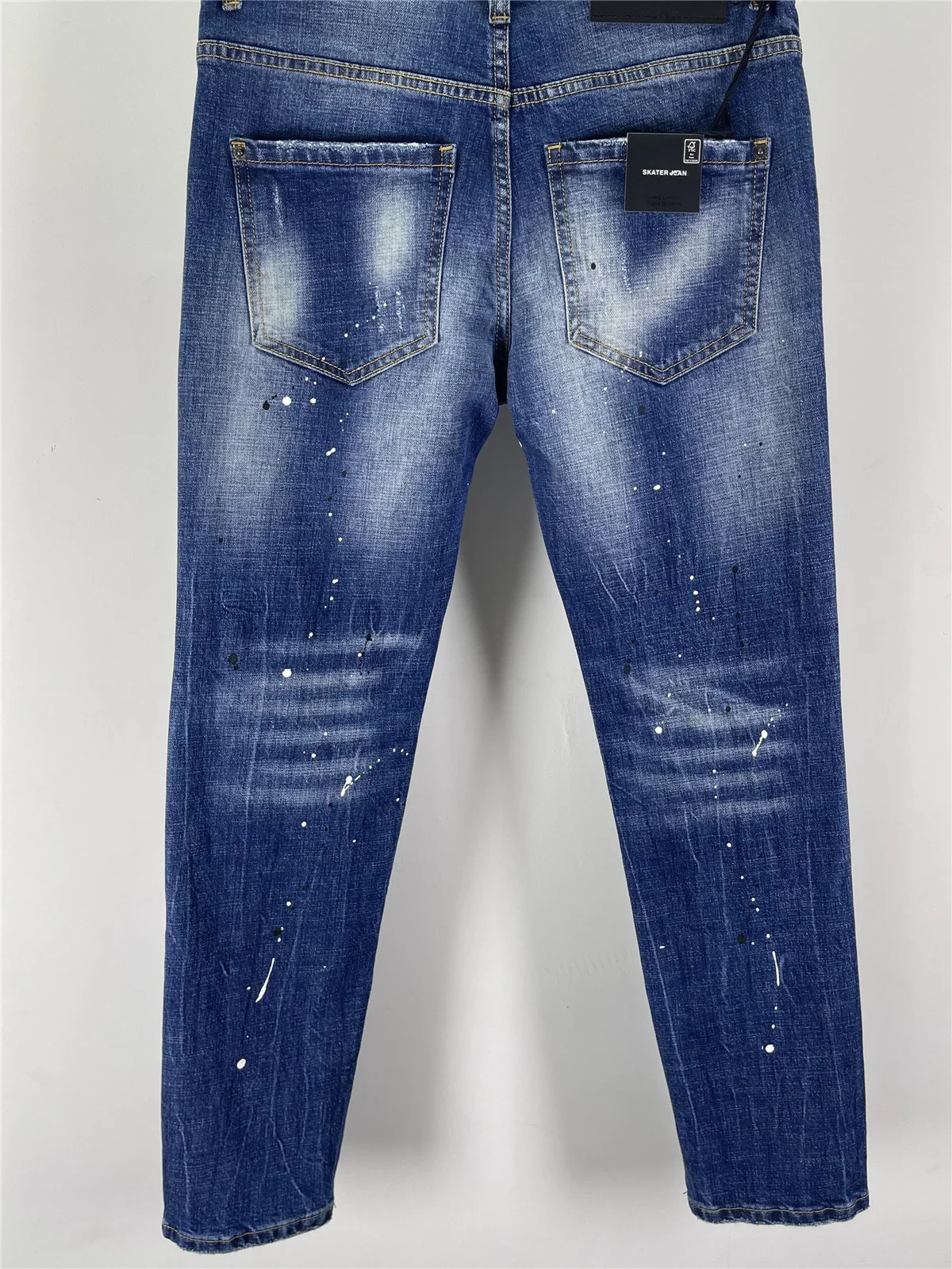 2025 autunno e inverno nuova moda uomo lavato casual blu scuro slim moda uomo jeans tutto-fiammifero 1