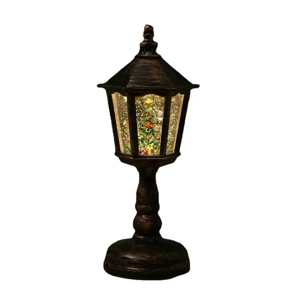 Luci antivento con lanterna di Babbo Natale, decorazione di buon Natale, ornamento per la casa, Capodanno, 2024, Natale, 2025 6