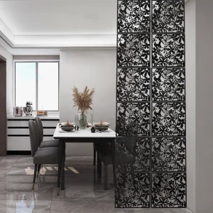 Schermo da pannello per divisorio da 12 pezzi 40x40 cm con farfalla nera per la decorazione dell'hotel domestico 1