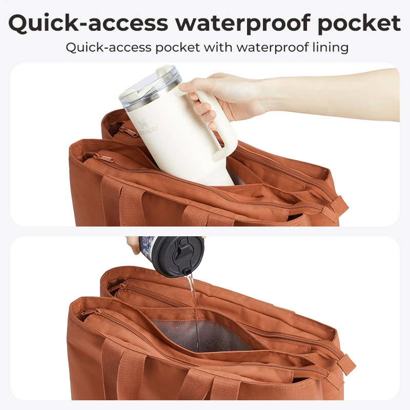 BAGSMART Borsa tote di grande capacità Tasche multiple Borsa per mummia Borsa a tracolla messenger versatile Borsa da pendolarismo da donna 3