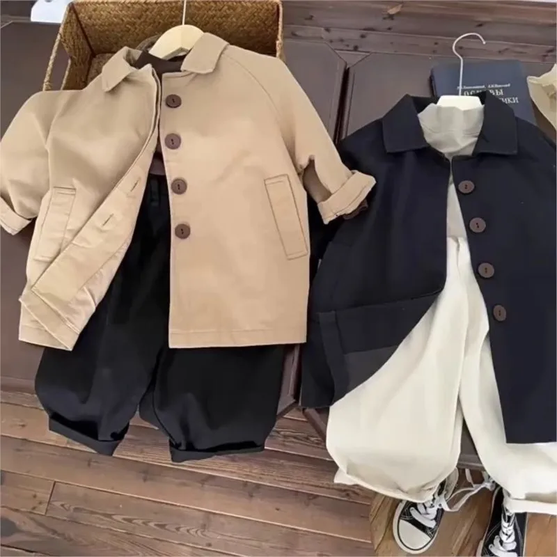 Moda neonata ragazzo cotone Trench Kid giacca frangivento primavera autunno bambino cappotto antipolvere sciolto Kid Outwear vestiti per bambini 1-10Y 2