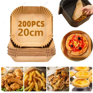 400-50 pezzi friggitrice ad aria carta da forno usa e getta antiaderente tappetino pergamena a prova di olio per forno a microonde pad pad foglio barbecue arrosto 1