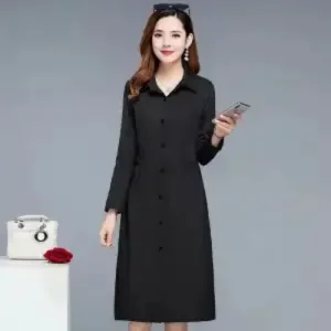 Giacca a vento sottile primaverile e autunnale alla moda Abito primaverile di media lunghezza da donna Nuova giacca coreana da donna di mezza età sottile 1