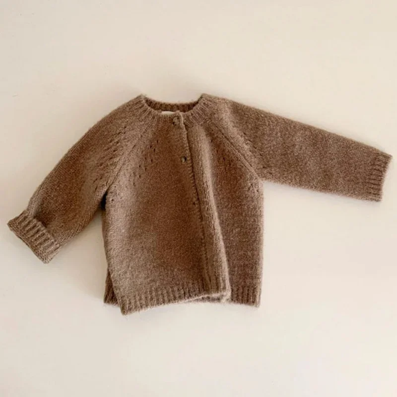 Primavera Autunno Neonate Cardigan Cappotto Maglione per bambini Cardigan in maglia per bambini Maglieria per neonato Vestiti per bambina a maniche lunghe 5