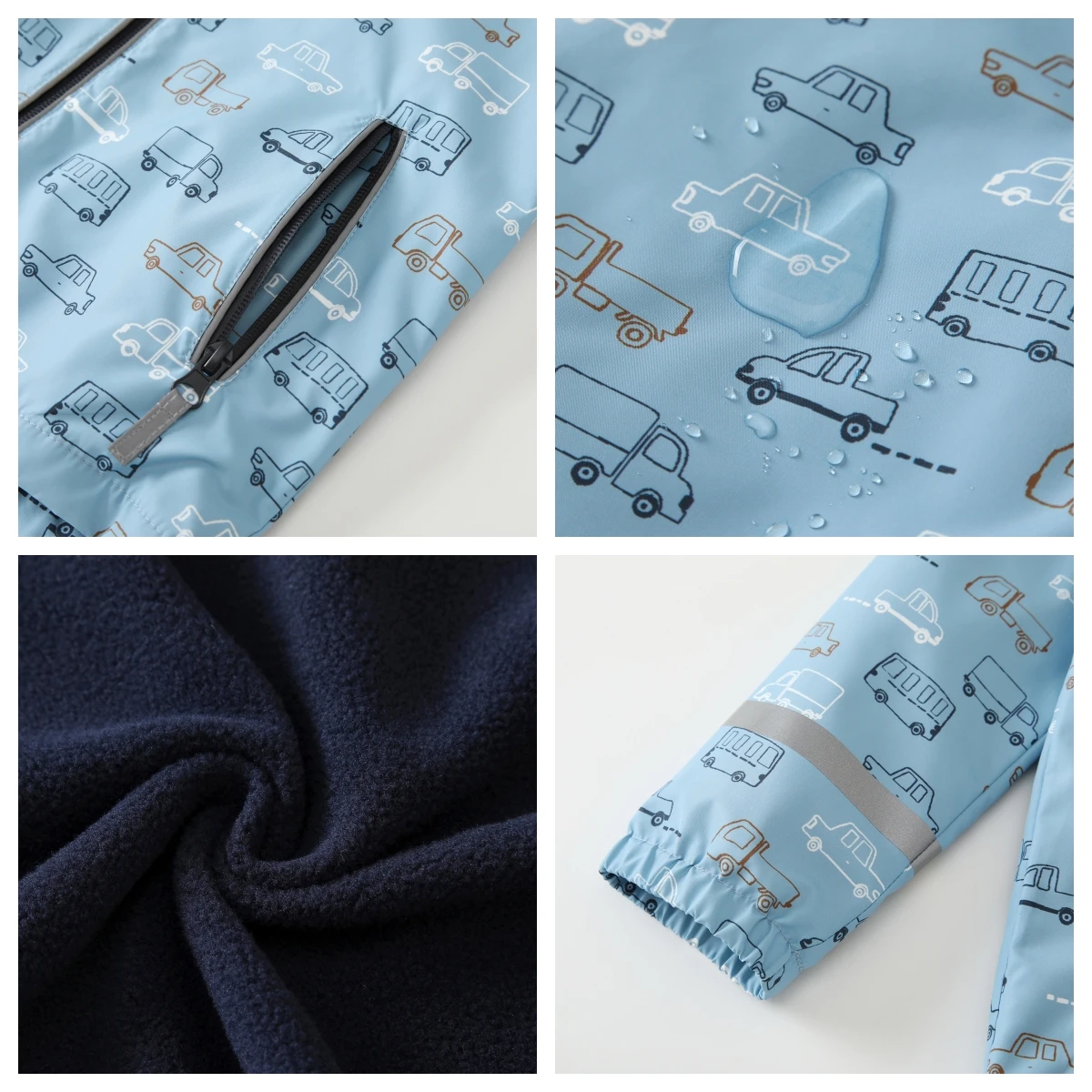 HONEYKING Tuta impermeabile per ragazzi Tuta impermeabile Set di abbigliamento per bambini con giacca e pantaloni Tuta antipioggia traspirante per bambini 3