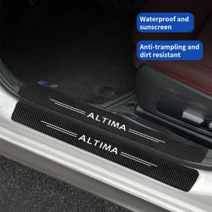Per Nissan Altima 2017 2018 2019 2020 2021 Auto In Fibra di Carbonio Soglia Della Porta Davanzale Protezione Tronco Posteriore Adesivi Accessori Auto 1