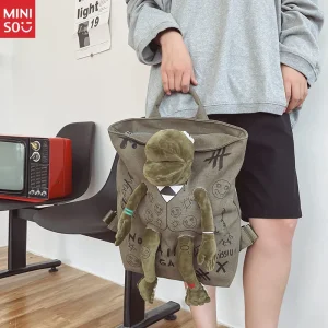 Zaino Miniso coreano rana 2025 | Simpatico design Graffiti, borsa da scuola per studenti 1