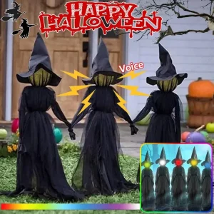Streghe illuminate di Halloween da 1,5 m Controllo vocale Streghe urlanti Decorazione spaventosa Streghe attivate dal suono che tengono le mani per la casa 1