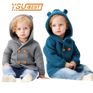 Cardigan lavorato a maglia per neonato 2023 inverno caldo maglioni per neonato moda manica lunga cappotto con cappuccio giacca abbigliamento per bambini abiti 1