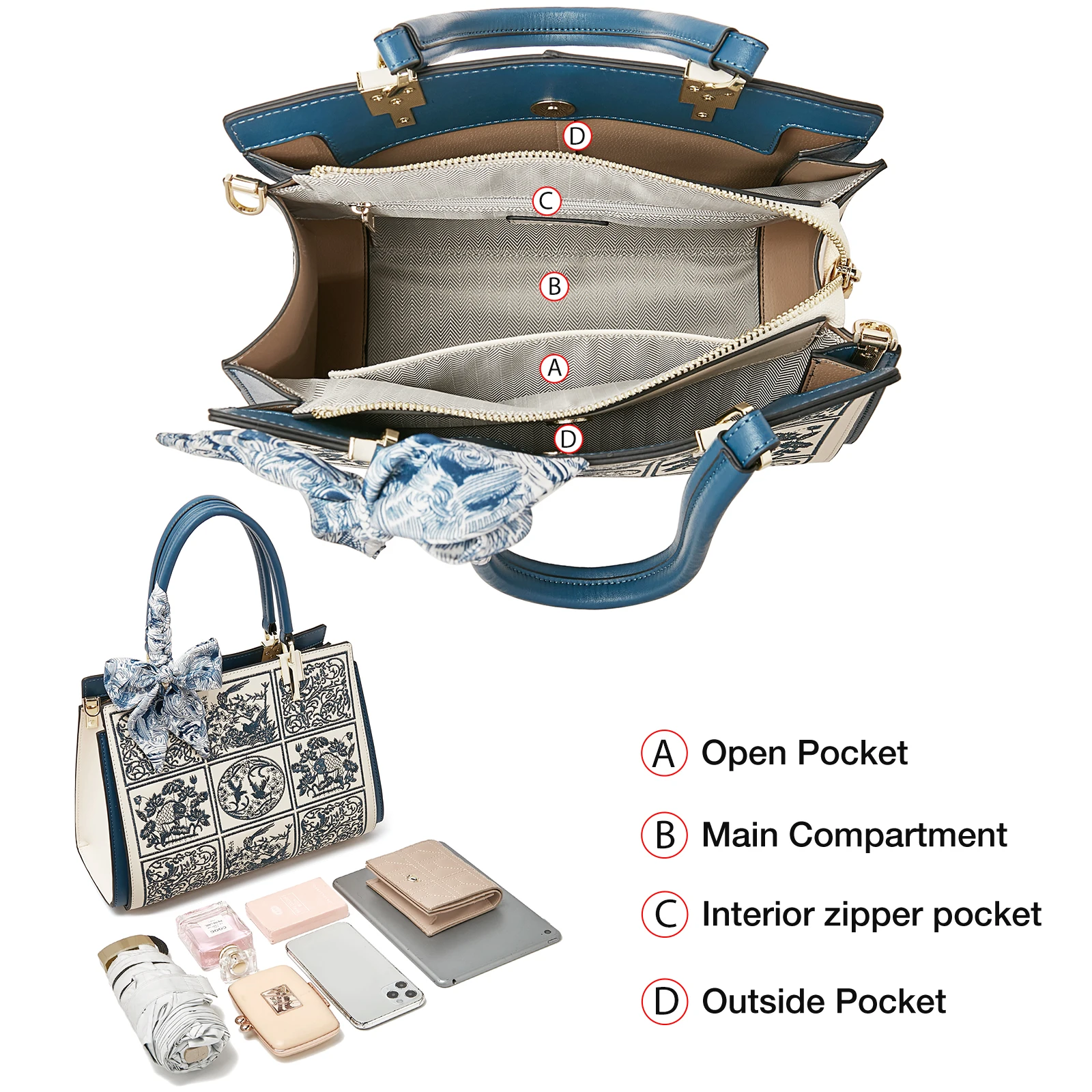 FOXER Split Leather 2025 Autunno Inverno Nuova grande borsa tote Borsa a tracolla da donna Ricamo classico cinese Miglior regalo per la mamma 4