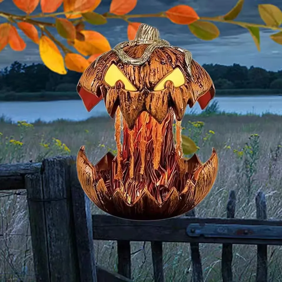 Testa di zucca in aumento a comando vocale di Halloween Decorazioni per la casa Giardino esterno Nuovo ornamento fantasma horror per feste spettrali 3