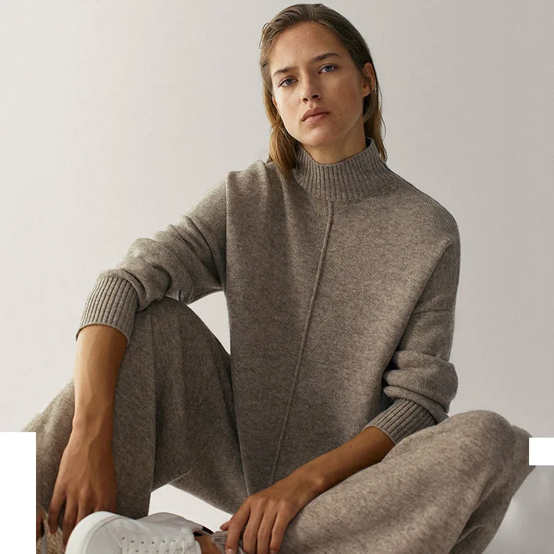 Ethereal MD 2025 massidutti primavera nuovo stile di abito lavorato a maglia in misto lana stile mantello casual e alla moda da donna 2