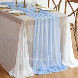 Runner da tavolo trasparente azzurro per la festa di compleanno matrimonio ringraziamento decorazioni da pranzo per la casa di Halloween 1