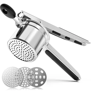 Attrezzo da cucina per schiacciapatate e Ricer in acciaio inossidabile per impieghi gravosi, Gadget da cucina per pressa e poltiglia per un perfetto mulino per purè di patate 1
