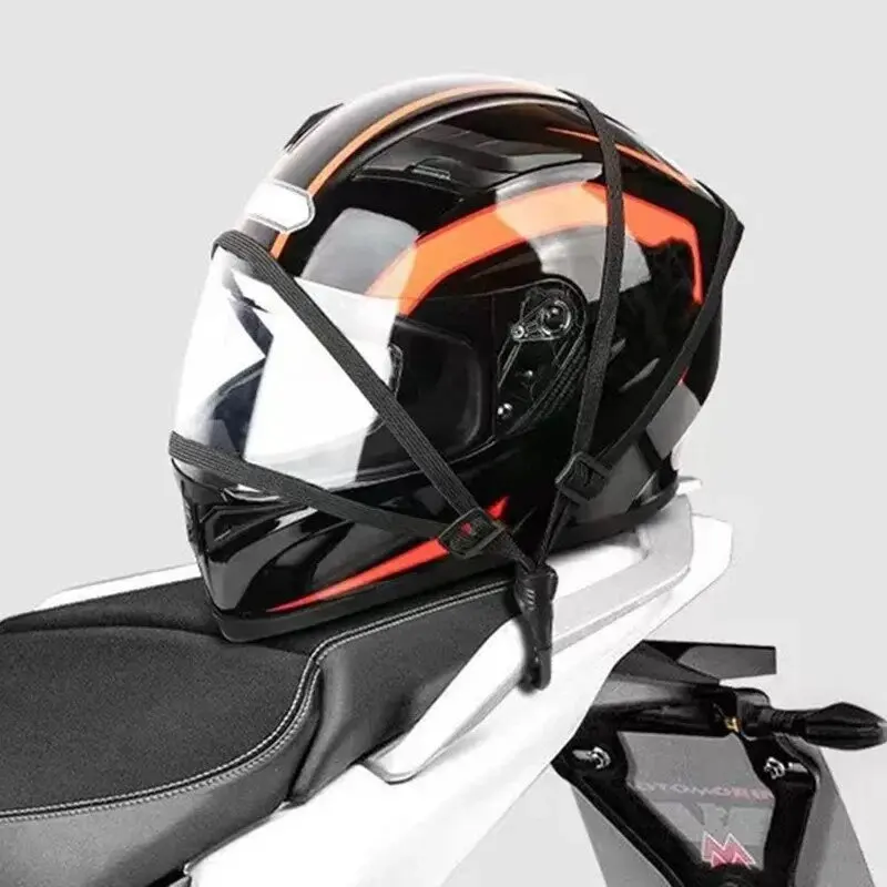 60/90CM Casco per moto Cinghia per bagagli in rete Accessori per moto Ganci Cinghie per casco Corda per casco retrattile Cintura fissa 4