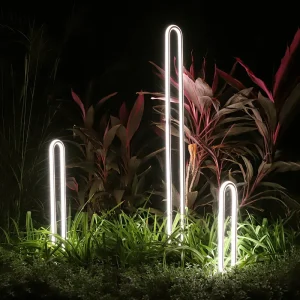 Lampada da giardino a LED per esterni AC110V 220V lampione stradale rotondo minimalista impermeabile per l'illuminazione del giardino del percorso del paesaggio della Villa del cortile 1