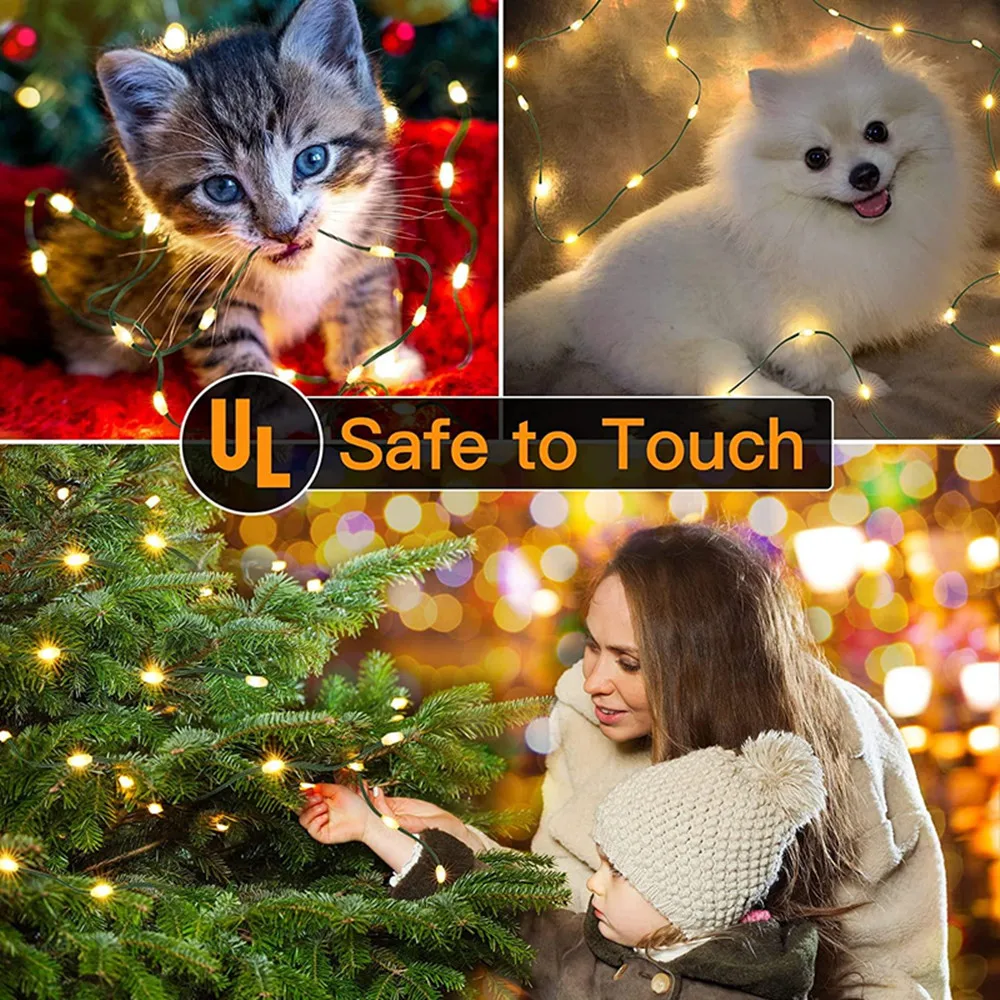 Dahan 10-120M LED String lights luci fiabesche a filo verde ghirlanda bianca calda per la decorazione del giardino della festa di natale all'aperto 4