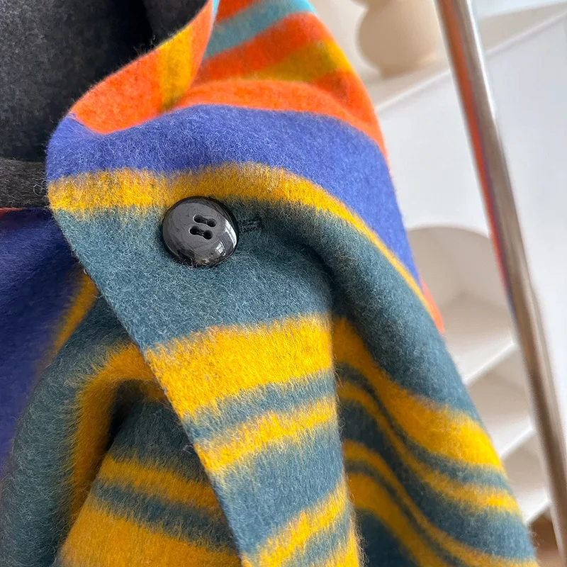 2025 Nuova Sciarpa scozzese per le donne Inverno Caldo Nappa Mantella in cashmere Scialle a doppia faccia Sciarpa calda multifunzionale Poncho di moda 5