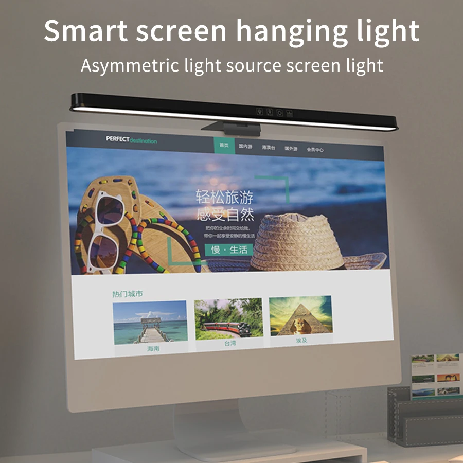 Lampada da scrivania a LED da 51 cm lampada a sospensione per schermo del computer USB striscia luminosa con display a regolazione continua per la protezione degli occhi lampada da scrivania da studio 4