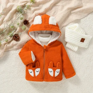 Giacca in pile calda per neonato/donna autunno/inverno a maniche lunghe carina con tasca con cerniera per cappotto alla moda 1