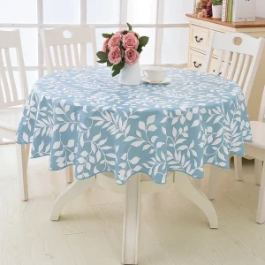 Tovaglia rotonda in PVC con motivo floreale in stile pastorale Tovaglia in plastica impermeabile resistente all'olio Copri tavolo da pranzo per la casa 1