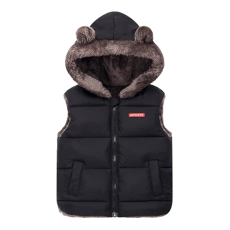 Nuovo piumino con cappuccio cappotti autunno primavera bambino gilet caldo spesso capispalla per bambini abbigliamento per bambini ragazzi ragazze giacche gilet 2-6 anni 3