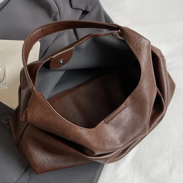 Borsa a tracolla alla moda, semplice, popolare, in tinta unita, di alto valore, di grande capacità, versatile quotidiana, borsa sottobraccio con temperamento 6