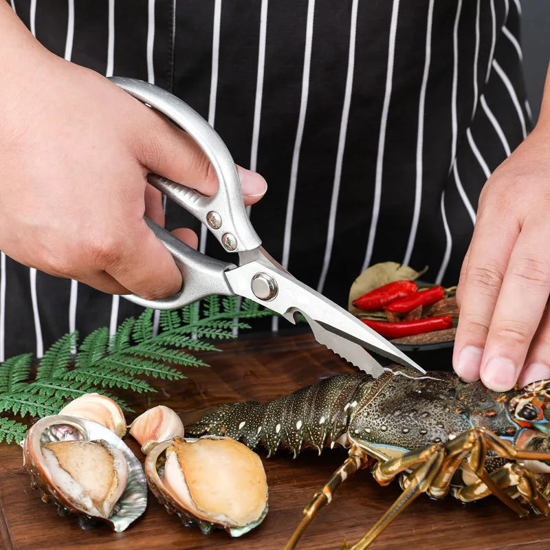 Accessori da cucina Forbici in acciaio inossidabile Strumento multifunzione affilato Forbici per alimenti per pollo Verdura Barbecue Carne Pesce 3