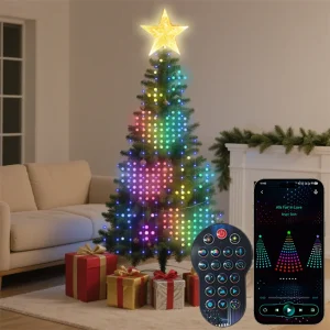 Luci a LED da fata da 7 piedi Luci intelligenti per albero di Natale 400 LED RGB String Light APP remota con Star Topper per la decorazione dell'albero di Natale 1
