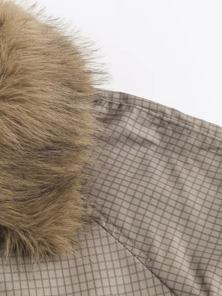 Stile europeo e americano autunno e inverno nuova tendenza della moda abbigliamento da donna fronte-retro con trincea effetto risvolto in pelliccia sintetica 4