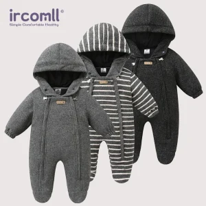 Ircomll Tuta da bambino Tuta da ragazzo Composito Plus Velluto Sottile di lana Abbigliamento per bambini Cappotto Capispalla infantile Pagliaccetto neonato 1