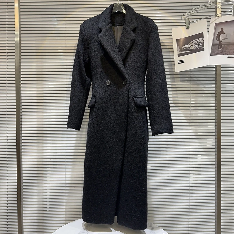 KUCLUT 2025 Inverno Nuova Moda di Stile di Nicchia High-end Lungo Trench di Lana Per Le Donne Versatile Cappotto Giacca Femminile 1A787 2