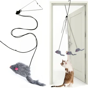 Giocattolo interattivo per gatti da appendere alla porta con teaser per topi neri: diventa e esercita il tuo giocattolo per gatti per gatti da interni 1