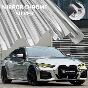 PET estensibile argento cromato pellicola in vinile foglio avvolgente adesivi per avvolgere l'auto accessori per auto tuning per moto pellicola per specchio cromato 1