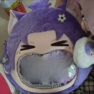 Anime Blue L Mikage Reo Kawaii Face Cosplay Itbag Lolita Girls Borsa a tracolla da donna Zaino trasparente Portafoglio divertente Puntelli regalo 1