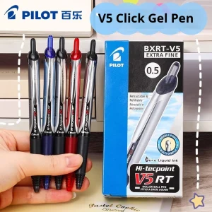 Pilot BXRT-V5 Press Gel Pen 0.5 Penna estetica con punta fine per ago per esame, prendere appunti, ufficio aziendale, cancelleria per firma 1