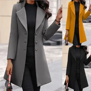 RX6625 Cappotto invernale delle nuove donne Versione coreana di media lunghezza 2023 AliExpress Cappotto di lana transfrontaliero delle donne europee e americane 1