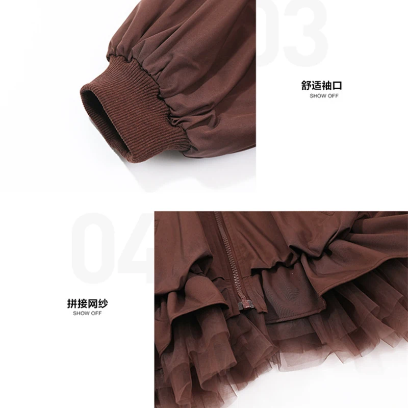 2 3 4 5 6 7 8 anni Primavera Autunno Giacca per ragazze Tinta unita Pizzo Moda Giacca a vento Cerniera Capispalla per ragazze Nuovi vestiti per bambini 6