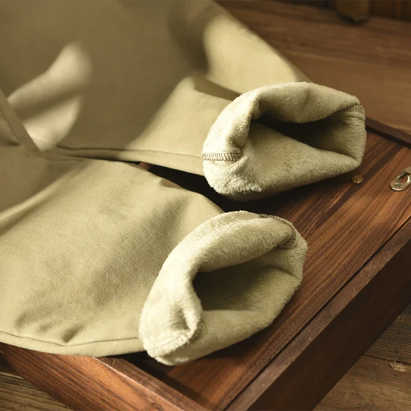 HIQOR 2025 Pantaloni Invernali da Uomo Flacee Uomo Cotone Solido Allentato Casual Pantaloni Stile Safari Tasca Cachi Verde Esercito Pantalone da Lavoro 28-38 5