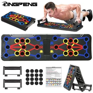 Tavola push-up multifunzionale portatile - Dispositivo per allenamento fitness e muscolare Set per allenamento a casa Barra push-up pieghevole Resistenza 1