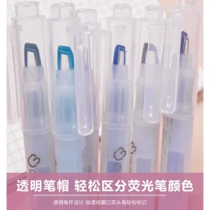 Set di evidenziatori Morandi a 6 colori evidenziatori pastello a doppia punta evidenziatori carini per esercizi di diario, cancelleria Kawaii 1