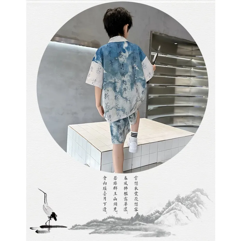 Uniforme Kung Fu Hanfu Tai Chi Tai Stile etnico Wushu Abbigliamento per bambini Abbigliamento per bambini Set tradizionali per ragazzi Costumi Cosplay 2