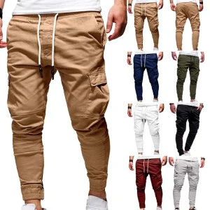 Pantaloni Oversize da uomo 2021 nuovi pantaloni Cargo solidi Casual pantaloni da uomo pantaloni con coulisse vita elastica pantaloni sportivi da uomo Streetwear 1