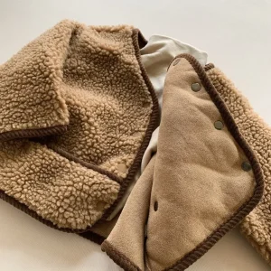 2025 Cappotto per bambini Autunno e inverno Morbido e caldo Cappotto per giacca da neonato Cardigan casual in pile polare Cappotto per bambina da 1-7 anni 1