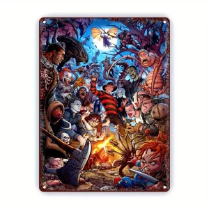 Poster artistico della collezione di personaggi del film horror classico, adatto per la decorazione murale, bar, porta, recinzione, ferro di alta qualità 1