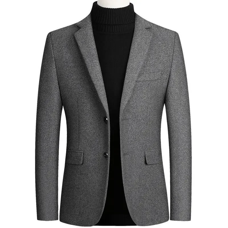 BROWON Brand Business Casual Blazer di lana da uomo 2025 Autunno e inverno Nuovi uomini solidi Blazer Regular Fit Blazer a maniche lunghe da uomo 2