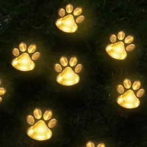 Solar Paw Print Lights Cat Dog Animal Solar Lights Outdoor Christmas Halloween Decoration Garden Courtyard Waterproof Lawn Light 1