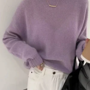 Dolcevita di alta qualità 100 maglione di puro cashmere maglione spesso autunno e inverno da donna in maglia di lana sciolta 1