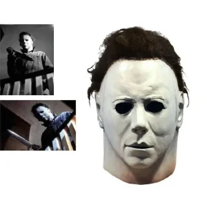 Cosplay Michael Myers Maschere per feste in lattice Testa intera Spaventoso omicidio horror per spettacoli teatrali di Halloween per adulti Pesce d'aprile 1